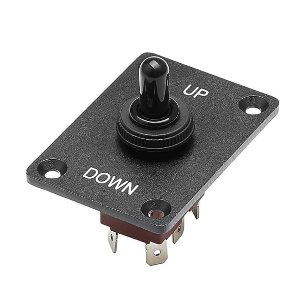 6 Pin Momentary Polarity Reversing Toggle Switch ON Off ON DC 12V 30A AC 250V 15A with Up Down Mounting Panel Waterproof Boot Cap for Auto Car Marine Boat