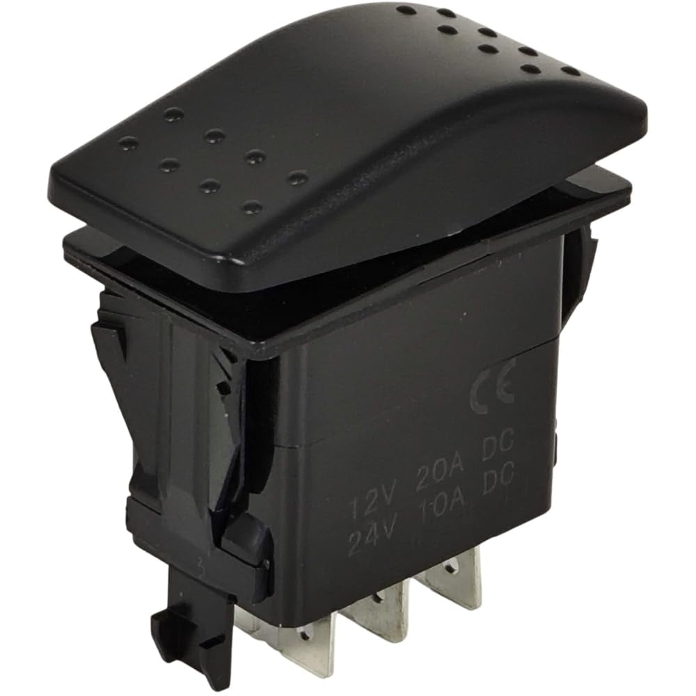 6 Pin ON-Off-ON Rocker Switch VLD2S00B-AZC00-000 DPDT 20A 12V DC ...