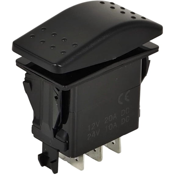 6 Pin ON-Off-ON Rocker Switch VLD2S00B-AZC00-000 DPDT 20A 12V DC