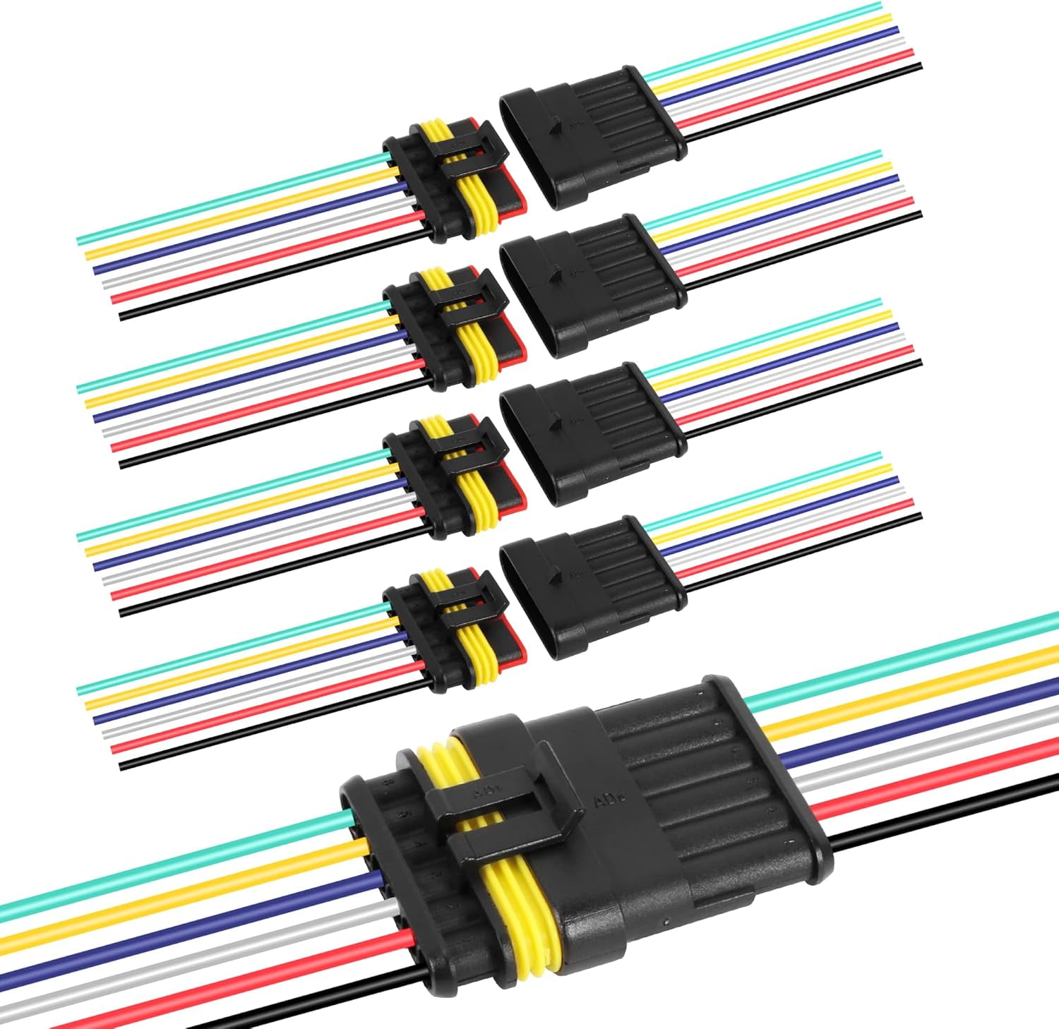 6 Pin Way Electrical Wire Connector Male Female Plug Socket Quick ...