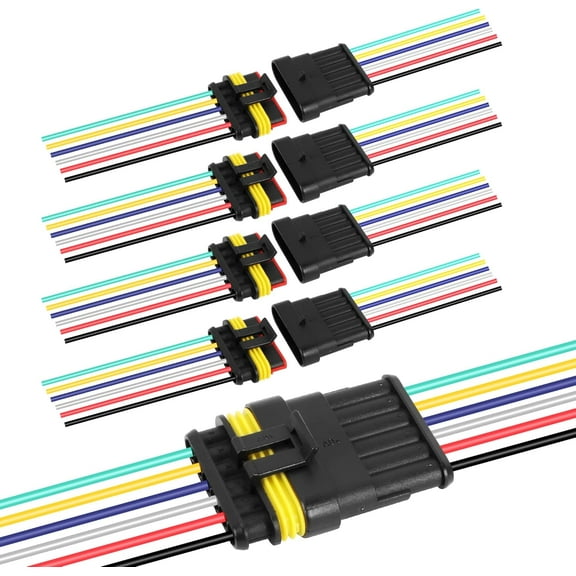 6 Pin Way Electrical Wire Connector Male Female Plug Socket Quick Disconnect Waterproof Plug Play for Car Truck Motorcycle Marine Boat