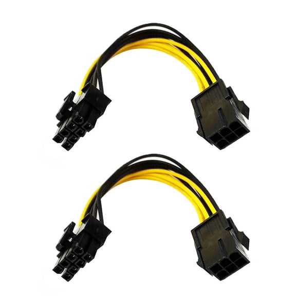 6 Pin to 8 Pin GPU Adapter 6 Pin Female to 8 Pin Male GPU Power Sleeved Cable for Video Card Desktop Graphics Car