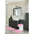 thumbnail image 1 of #6 Pink 3-Piece Bathroom Mat Rug With Lid Cover Set, Plain Embossed Large Rug , Contour Mat , and Toilet Lid Cover with Rubber Backing, 1 of 3