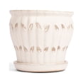 thumbnail image 1 of 6" Pinwheel Fluted Ceramic Orchid Pot by rePotme (White Diamond), 1 of 2