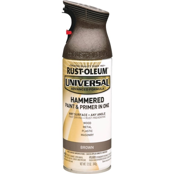 6 Pk 12 OZ Brown RustOleum Universal All-Surface Hammered Spray Paint 245218