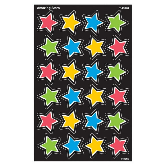 (6 Pk) Amazing Stars Supershape Stickers 192 Per Pack