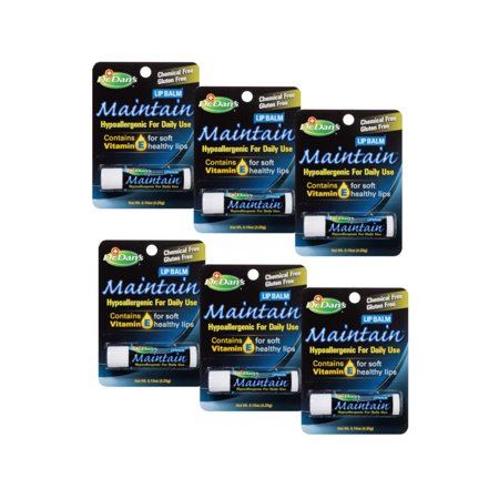 6 Pk Dr. Dans Maintain Hypoallergenic Lip Balm Chemical/PABA Free .14oz Ea