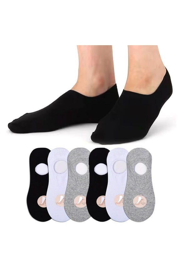 6 Pk Mens Cotton Foot Cover Socks No Show Non Slip Footies Invisible Liner 10-13