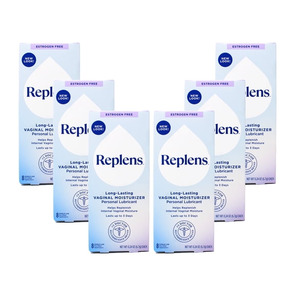 6 Pk Replens Long Lasting Vaginal Moisturizer 8 Prefilled Disposable Applicators