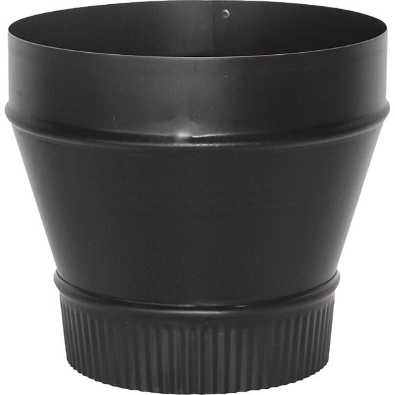 Imperial Stove Pipe Reducer - 24 Gauge, Round Duct - 6" x 5", Black Residential Use, Standard Application