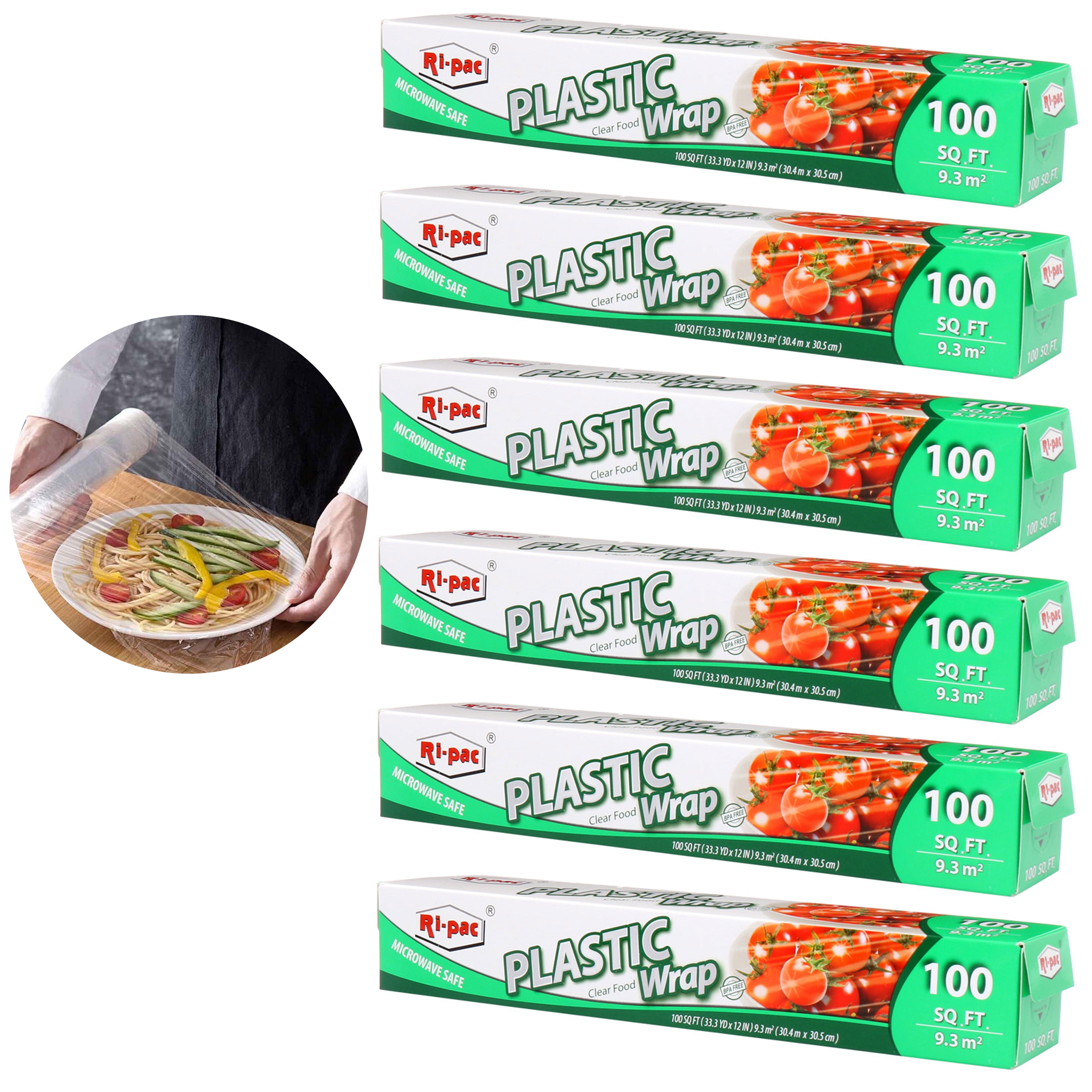 6 Plastic Cling Wrap Stretch Food Microwave Safe Seal Fresh BPA Free 600 SQ  FT