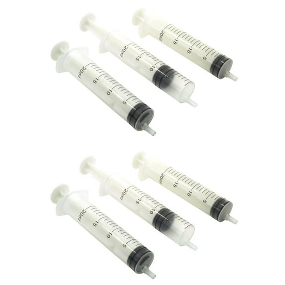 6 Plastic Syringe Liquid Lubricant Measuring Tool 20 ml
