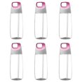 thumbnail image 1 of 6 Plastic Water Bottles with Straw Set, 27 oz. - Tritan, Accent Cube - Pink, 1 of 5