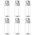 thumbnail image 1 of 6 Plastic Water Bottles with Straw Set, 27 oz. - Tritan, Accent Cube - Silver, 1 of 5