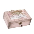 thumbnail image 1 of 6" Plush Pink and Green Distressed Rectangular "Daughter" Printed Musical Box, 1 of 6