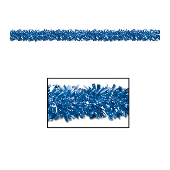 6-Ply FR Metallic Festooning Garland 4" x 15' Blue - 12 Pack