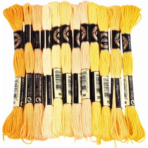 Gradient Thread Stitching 6-Ply Polyester Embroidery Floss Stitch Threads Segment Dyed Gradient ...