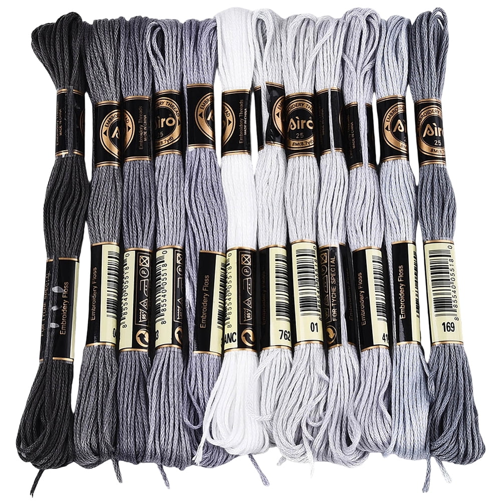 6-Ply Polyester Embroidery Floss Stitch Threads Segment Dyed Gradient ...