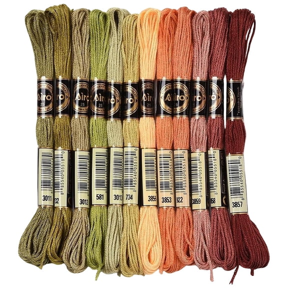 6-Ply Polyester Embroidery Floss Stitch Threads Segment Dyed Gradient Color/Christmas/Autumn Color Series Mixed Color 0.5mm DIY yourself