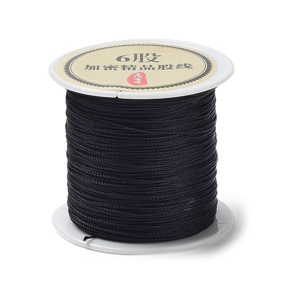 6-Ply Round Nylon Thread with Spool Black 0.4mm about 54.68 Yards(50m ...