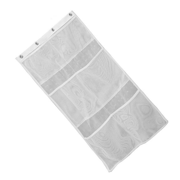 TOYMYTOY Hanging Mesh Pockets Shower Bag Organizer for Bathroom Use White 1Pcs