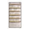 6 Pocket Polyester Hanging Wall File Organizer with Hooks, 14.57 x 30.71 Inch Chart Holder, Document and Magazine Storage for Campus and Office Use