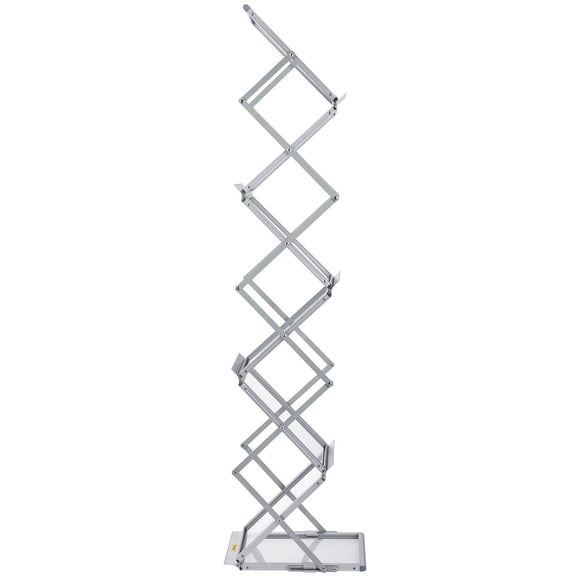 6-Pocket Pop-Up Magazine Rack, Portable Aluminum Catalog Stand w/Carrying Case for Office, Home, Trade Show  Lightweight & Durable