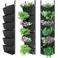 thumbnail image 1 of 6 Pockets Hanging Planter Bags,Hanging Vertical Wall Mounted Plant Planting Grow Bags, Grow-bag Wall Garden Planter Fabric Pot Germination Growth Hanging Planters, 1 of 4