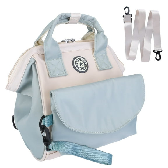 6 Pockets Multifunctional Diaper Bag Backpack  Mommy Nappy Bag w/ Insulated Pocket Blue