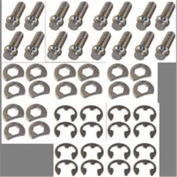6 Point 0.37-16 x 1 in. Stainless Steel Header Bolt Kit - Set of 16
