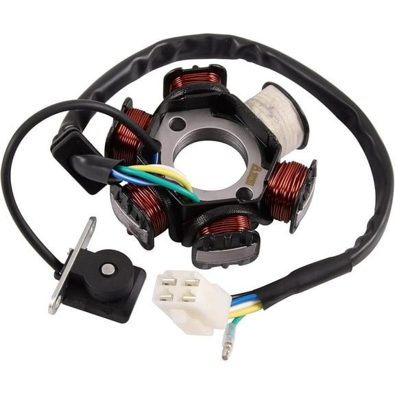 6 Pole Coil 5 Wires Female Plug AC Half-Wave Ignition Magneto Stator Replacement For Gy6 50cc 70cc 90cc 110cc 125cc Engine Atv Quad Pocket Bike Scooter Buggy Go Kart