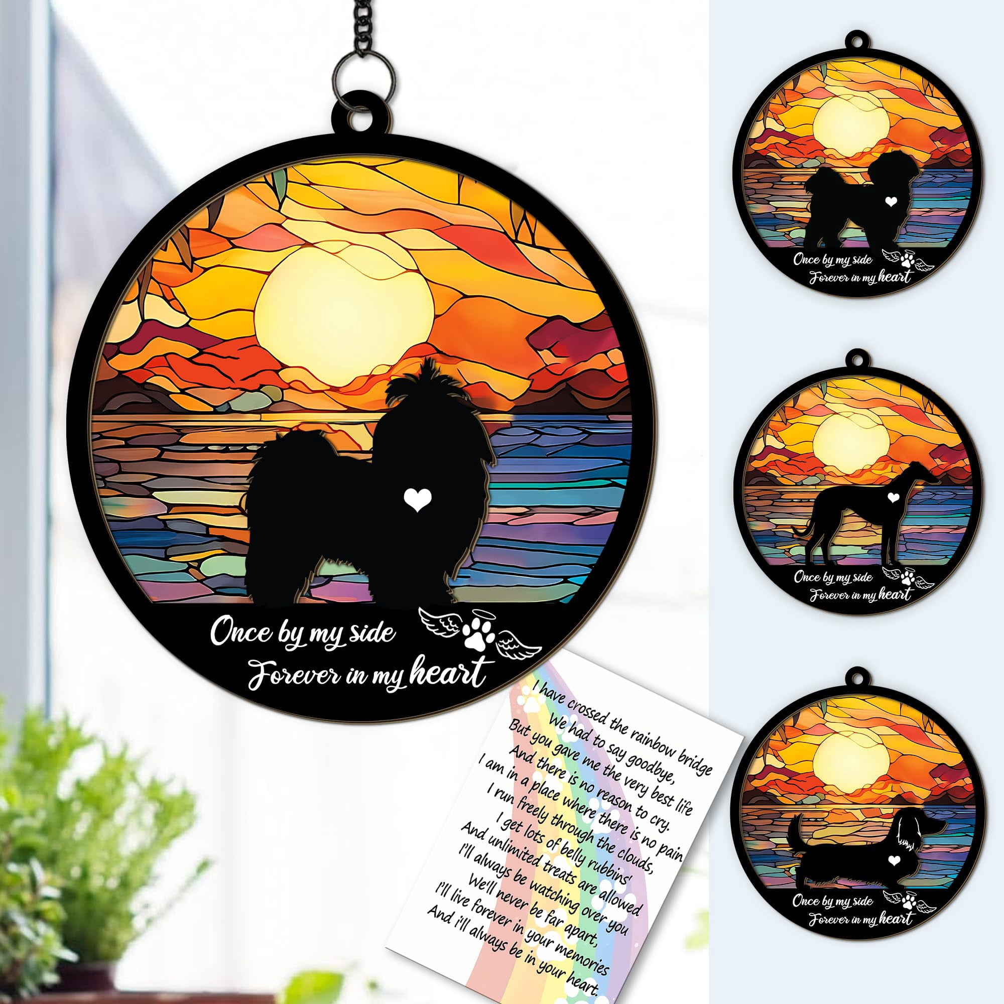 6" Poodle Pet Memorial Gifts For Loss Of Dog, Poodle Suncatcher ...