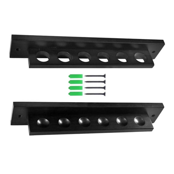 6 Pool Rack, Professional Wall Mounted Wood Billiard/Pool Rack, Billiard Rods Organizer Rack