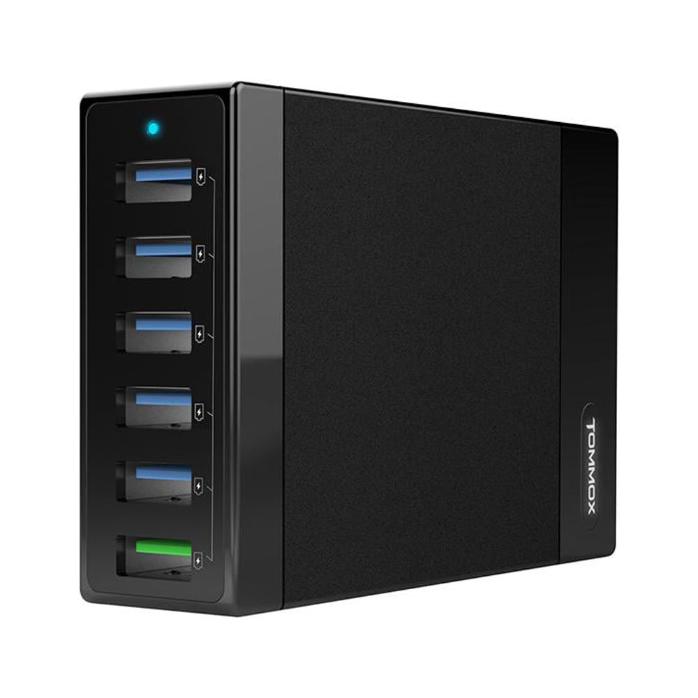 6-Port 60W Fast Charge USB Wall Charger Charging Station Desktop Charger USB Charging Hub Multi-Port Multiple-Port USB Charging Hub Station Portable with Qualcomm Q3.0 Quick Charge by Clambo - image 1 of 4