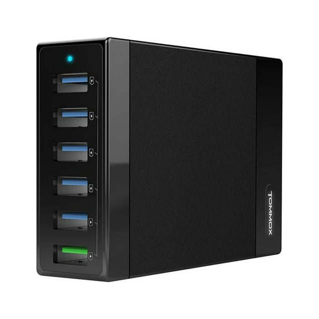 6-Port 60W Fast Charge USB Wall Charger Charging Station Desktop Charger USB Charging Hub Multi-Port Multiple-Port USB Charging Hub Station Portable with Qualcomm Q3.0 Quick Charge by Clambo