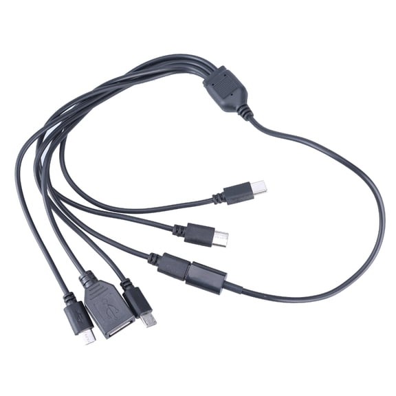 6 Port Charging Cord Multi Charging Cable USB To USB1 And USB Connectors For Phones And Tablets 47cm/18.5in