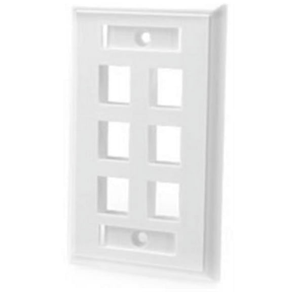 6-Port Multimedia Keystone Wall Plate - White