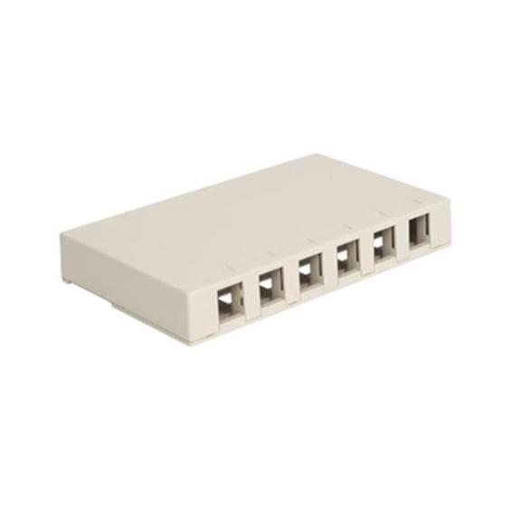 6 Port Surface Mount Box - White