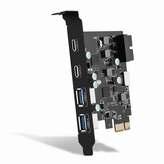 6 Port USB PCIe Card PCIE to Type C (2) USB Type-A (2) Expansion Card with Internal 19 Pin Connector Front Panel Adapter
