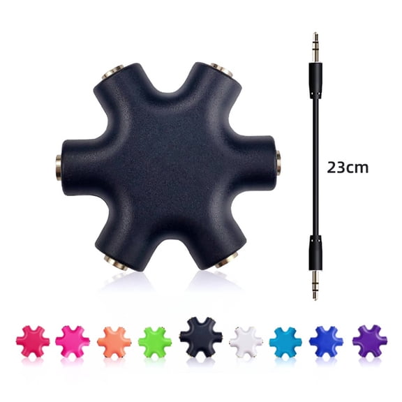 6 Ports Headphones Aux Splitter 6 In 1 Smart Accessories Audio Aux Cable Splitter 3.5mm 1 Male To 5 Female Jack Share Adapter