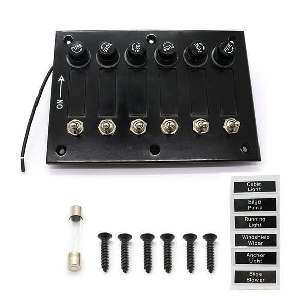 6-Position Switch Panel Bakelite On-Off Toggle 12V/24V Dc Rv Modification Fangkenuo