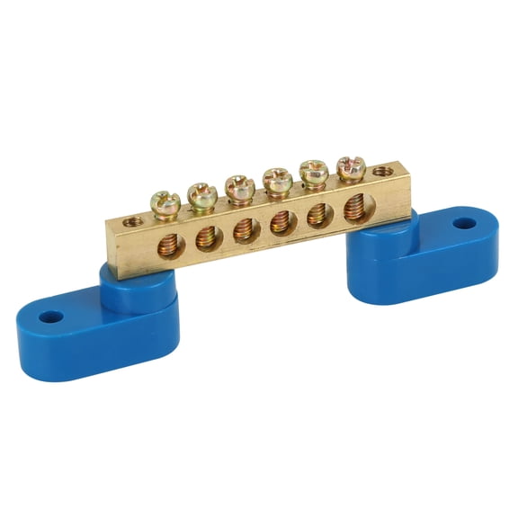 REGALWOVEN 6 Positions Screw Terminal Grounding Strip Bus Bar Block DC250V 110A