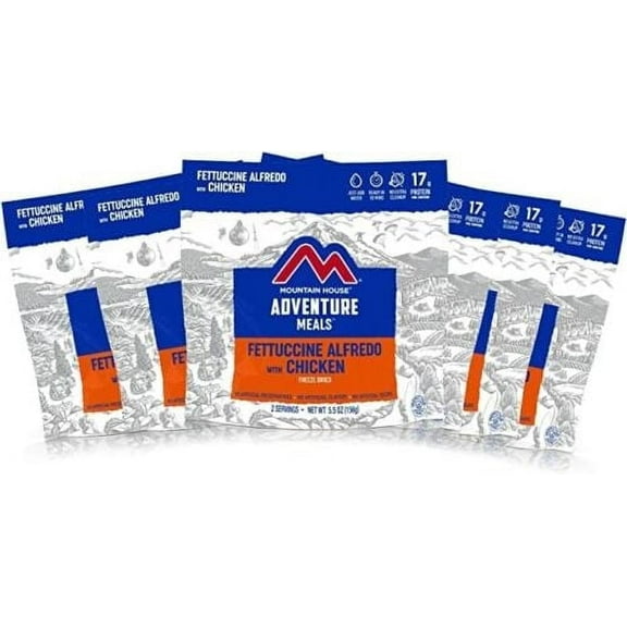 (6 Pouches) Mountain house Freeze Dried Emergency Survival Backpacking and Camping Food Fettuccine Alfredo with Chicken ✅