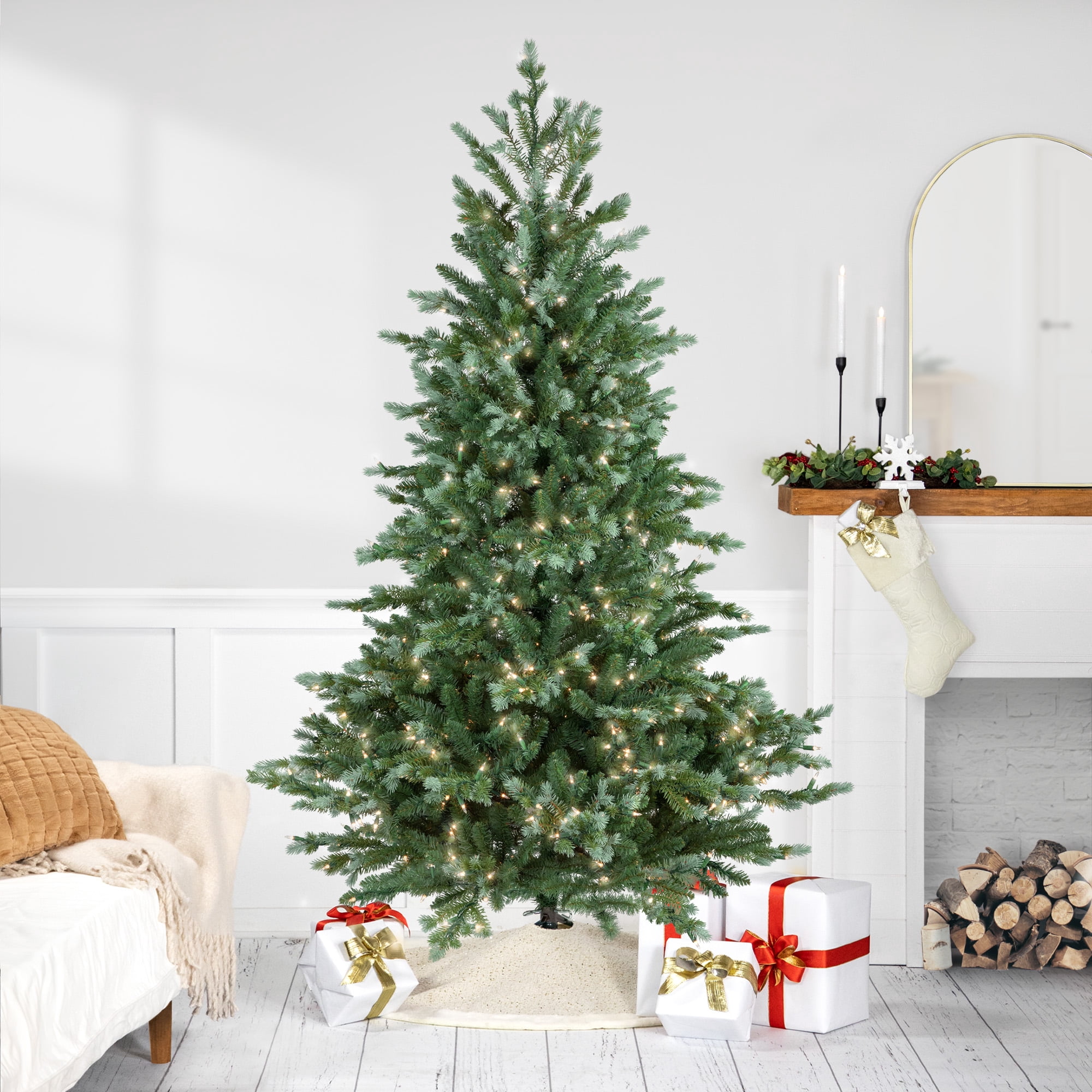 6' Pre-Lit Blue Spruce Artificial Christmas Tree Clear Lights