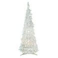 thumbnail image 1 of Northlight 6' Pre-Lit White Tinsel Pop-Up Artificial Christmas Tree, Clear Lights, 1 of 5