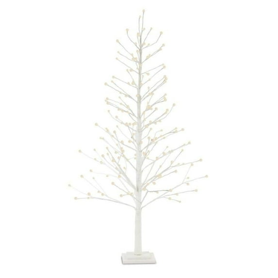 6' Pre-Lit White Twig Artificial Christmas Tree – Warm Yellow LED Lights