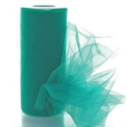 6" Premium Tulle Fabric Roll For Crafts, Wedding, Party Decorations, Gifts - Teal 100 Yard Spool