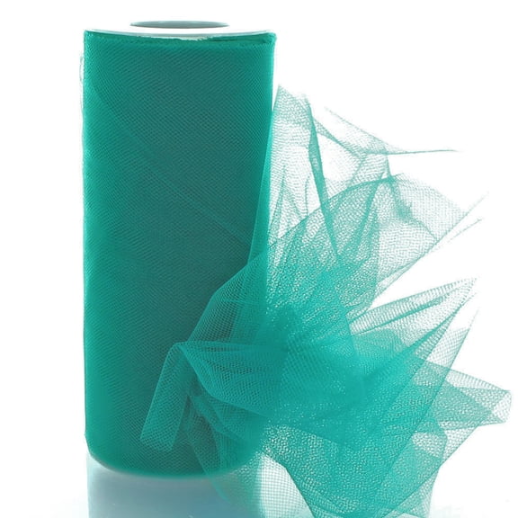 6" Premium Tulle Fabric Roll For Crafts, Wedding, Party Decorations, Gifts - Teal 100 Yard Spool