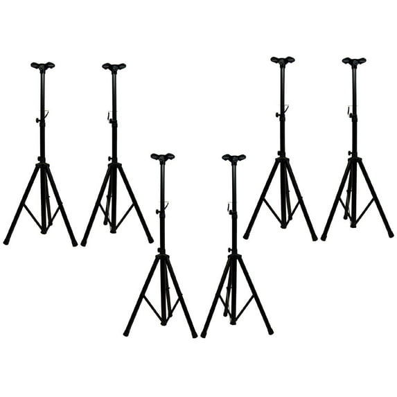 (6) Pro Audio DJ Tripod Pa Speaker Cabinet Stands System W/ Adapter Brackets New