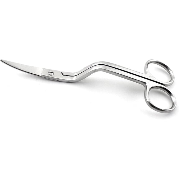 6" Professional Machine Embroidery Scissors Double - Curved Bent Handle